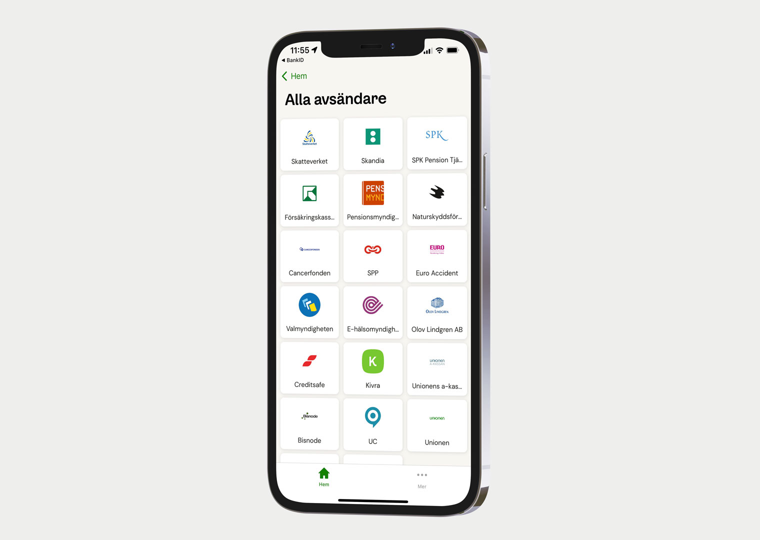 Kivra digital brevlåda mobilvy 1520